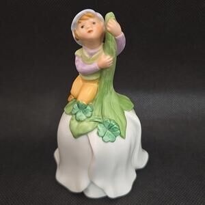 Avon 1983 Porcelain Boy Figurine Climbing Leaf Bell Vintage Taiwan Collectible